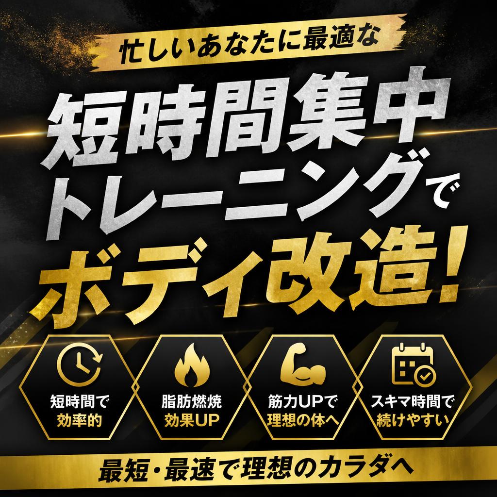 忙しいあなたに最適な短時間集中トレーニングでボディ改造！