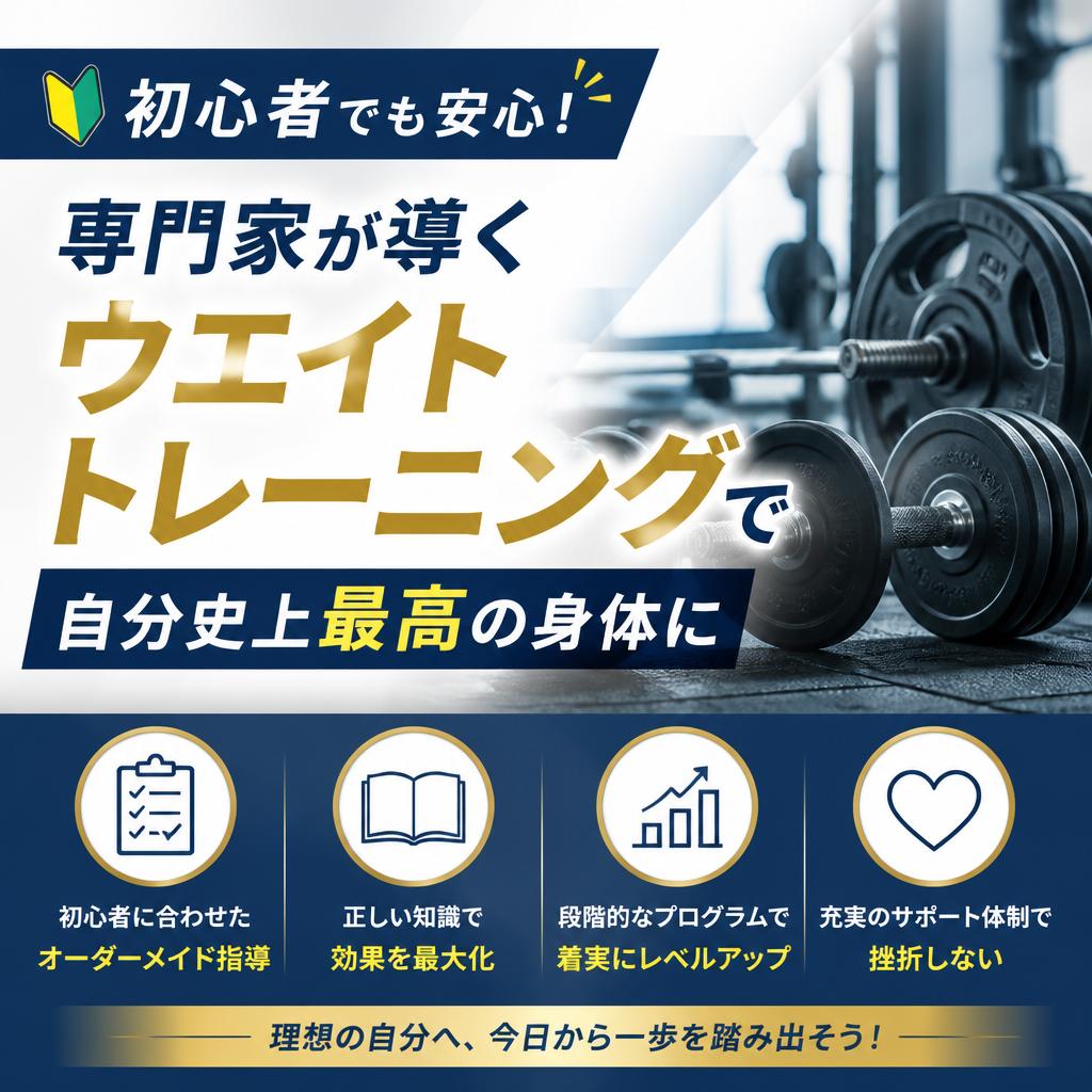 初心者でも安心！専門家が導くウエイトトレーニングで自分史上最高の身体に