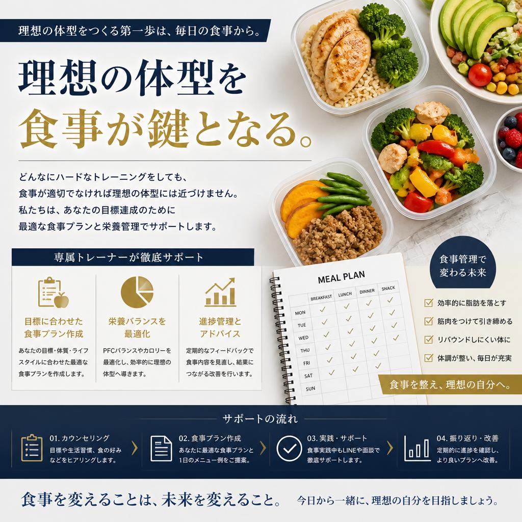 専属トレーナーによる栄養管理